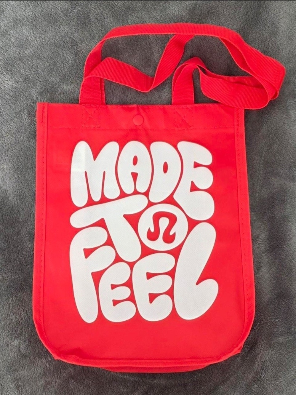 Lululemon Small Red Made To Feel Reusable Shopping Tote Bag NEW